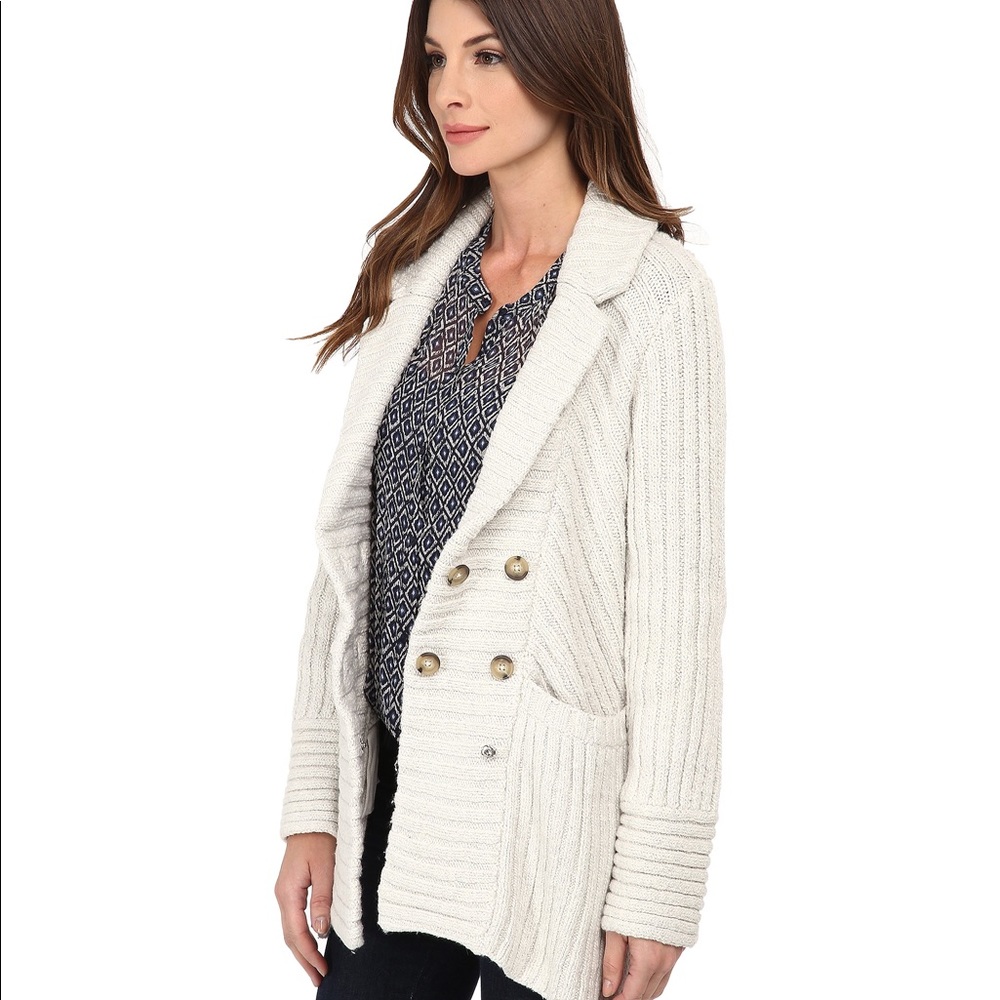 Lucky Brand Ribbed Sweater Jacket